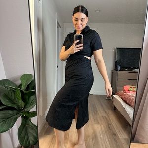 Black Button Up Cotton dress